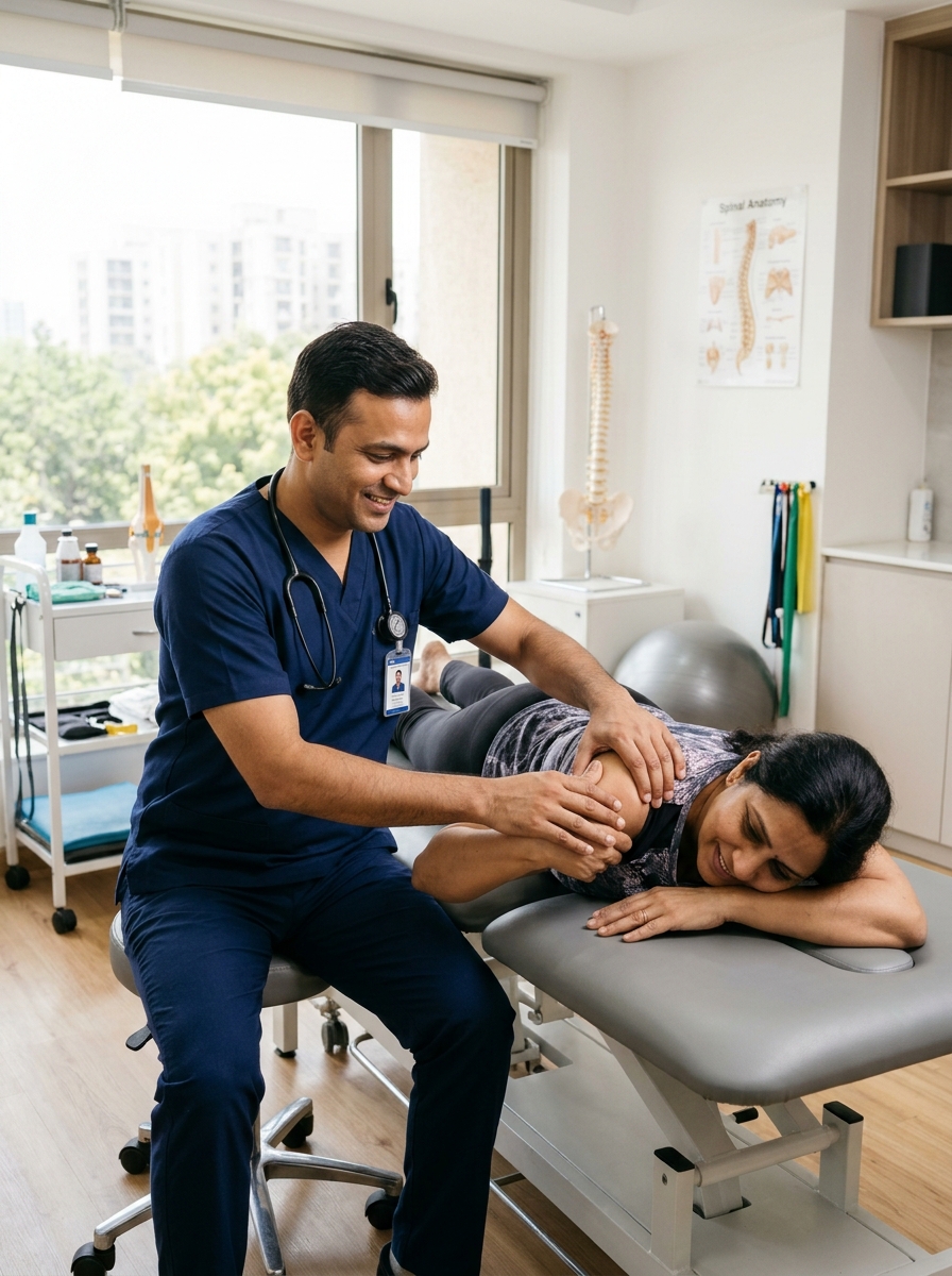 Professional rehabilitation and physiotherapy session at Wellness Physiotherapy Noida